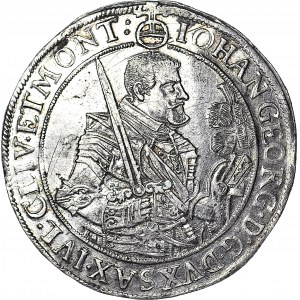 Niemcy, Saksonia, Jan Jerzy I, Talar 1647 CR, Drezno, menniczy
