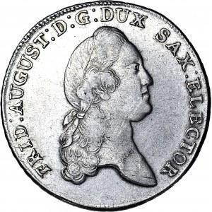 Niemcy, Saksonia, Fryderyk August III, Talar 1781 IEC, Drezno, piękny