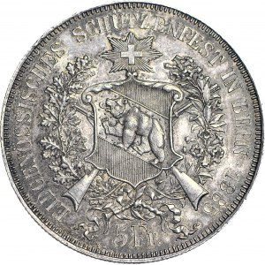 Szwajcaria, 5 franków 1885, Berno, Talar strzelecki