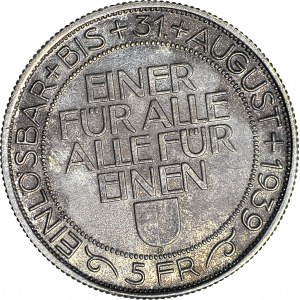 Szwajcaria, 5 franków 1939, Zawody Strzeleckie w Luzernie, Talar strzelecki