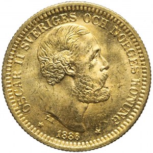 Szwecja, 20 koron 1886, Oskar II, mennicze