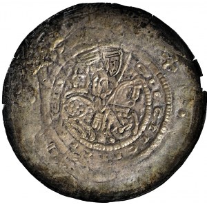 Niemcy, Thuringen, Brakteat, Hermann I 1190-1217, książę na koniu, menniczy