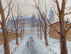 Zygmunt WIERCIAK (1881-1950), Widok na Wawel od strony Plant, 1927