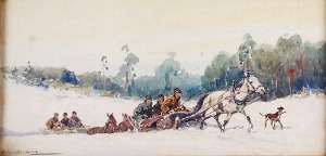 Adam SETKOWICZ (1876-1945), Saniami przez śniegi