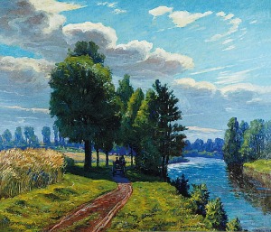 Michał DOBRIAK (1904-2001), Pejzaż z rzeką