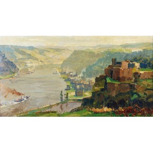 Erich MERCKER (1891-1973), Panorama St. Goar nad Renem