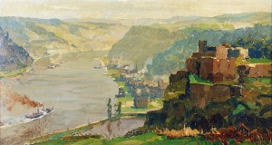 Erich MERCKER (1891-1973), Panorama St. Goar nad Renem