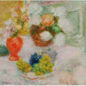 Mieszko JABŁOŃSKI (1892-1965), Martwa natura z winogronami