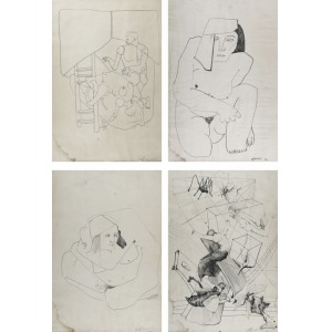 Marek KARWACKI (1947-1992), Zestaw rysunków - 9 sztuk, 1971
