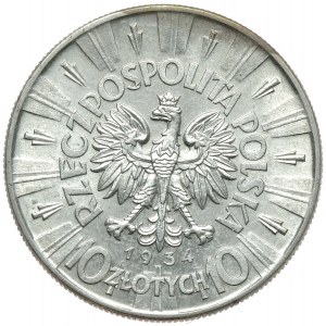 II Rzeczpospolita, 10 złotych 1934 Piłsudski, orzeł urzędowy