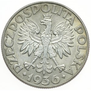 II Rzeczpospolita, 5 złotych 1936 żaglowiec