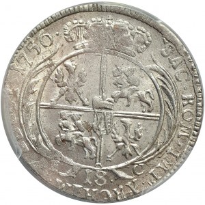 August III, Ort koronny 1756, Lipsk, rzadsze popiersie