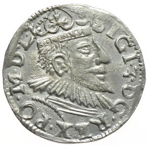 Zygmunt III Waza, trojak 1593, Poznań, wydłużona twarz króla