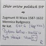 Kolekcja ortów polskich, ort 1623, Bydgoszcz, PRV:M+