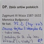 Kolekcja ortów polskich, ort 1621, Bydgoszcz, rozety na zakończeniu spiral (R3)