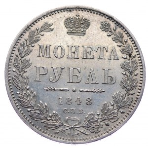 Rosja, Mikołaj I, rubel 1848 СПБ HI, Petersburg