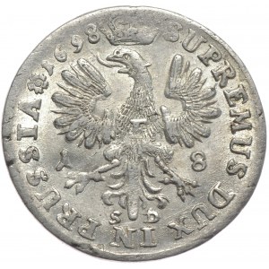 Prusy (księstwo), Fryderyk III, ort 1698 SD (wąsko rozstawione), Królewiec