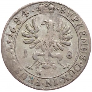 Prusy (księstwo), Fryderyk Wilhelm, ort 1684 HS, Królewiec, PR.E.L., GR pod popiersiem