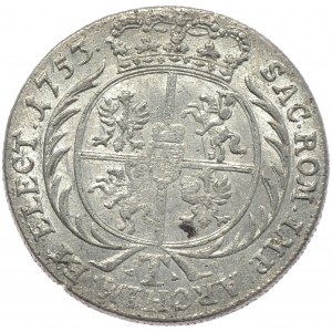 August III, tymf 1753, Lipsk, T z dwoma trójlistkami (R2)