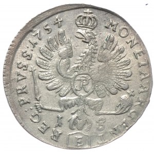 Królestwo Prus, Fryderyk II, ort 1754 E, Królewiec, bardzo rzadkie popiersie