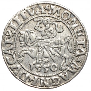 Zygmunt II August, półgrosz 1550, Wilno, ekstremalnie rzadki, SIGIS ΛVG/MΛG DVX LI