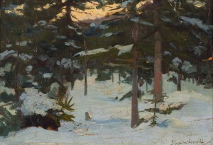 Stanisław STRASZKIEWICZ, ŚWIERKOWY LAS ZIMĄ