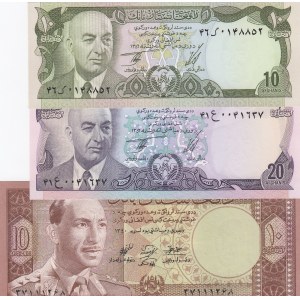 Afghanistan,  Total 3 banknotes