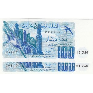 Algeria, 100 Dinars, 1981, UNC, p131a, total 2 banknotes