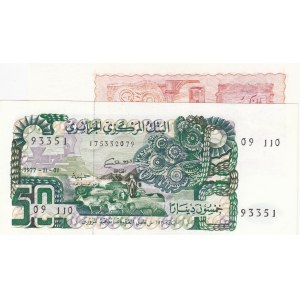Algeria, 20 Dinars and 50 Dinars, 1977/1983, UNC, p133, p130,