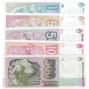 Argentina,  UNC,  Total 5 banknotes