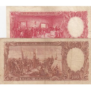 Argentina , 10 Pesos and 100 Pesos, 1935/1957, FINE, p265, p272, (Total 2 banknotes)