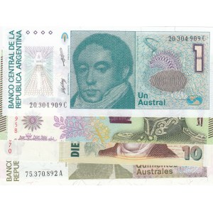 Argentina,  Total 4 banknotes