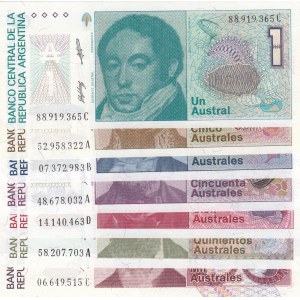 Argentina,  Total 7 banknotes