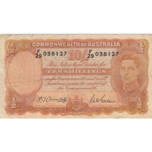 Australia, 10 Shillings, 1939-52, VF, p25b