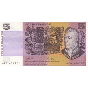 Australia, 5 Dollars, 1974/1991, UNC, p44