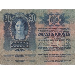 Austria, 20 Kronen, 1913,  p13, Total 3 banknotes
