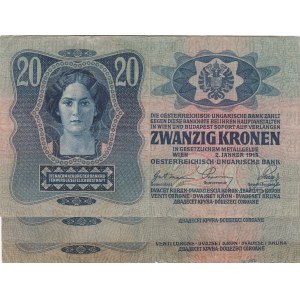 Austria, 20 Kronen, 1913,  p13, Total 3 banknotes