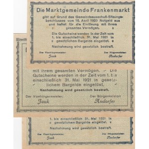 Austria, 10-20-50 Heller, 1921, UNC,  total 3 banknotes
