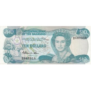 Bahamas, 10 Dollars, 1974, XF, p46a