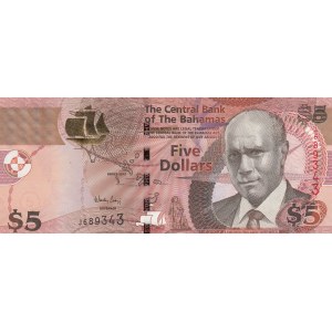 Bahamas, 5 Dollars  , 2013, UNC, p72A
