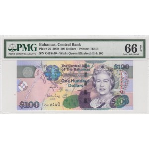 Bahamas , 100 Dollars, 2009, UNC, p76
