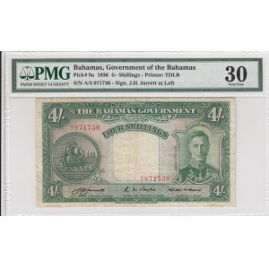 Bahamas, 4 Shillings, 1936, VF, p9a