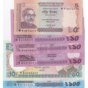 Bangladesh,  UNC,  Total 6 banknotes