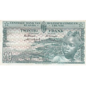 Belgium Congo, 20 Francs, 1957, XF, p31