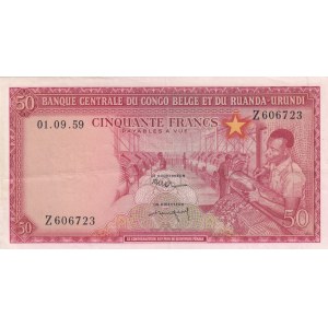 Belgian Congo, 50 Francs, 1959, XF, p32