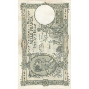 Belgium, 1000 Francs - 200 Belgas, 1938, XF, p104