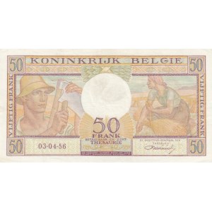 Belgium, 50 Francs, 1956, XF, p133b