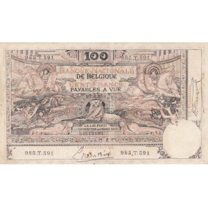 Belgium, 100 Francs, 1920, FINE, p78