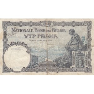 Belgium, 5 Francs, 1931, VF, p97b