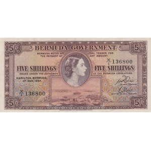Bermuda, 5 Shillings, 1957, VF, p18b